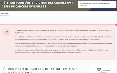 Pétition pour l’interdiction des CABINES U.V